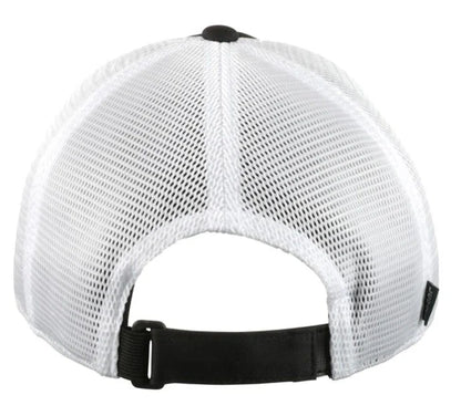 Mack Trucks Trucker Hat with Bulldog Logo Patch (Black/White, Mesh Back)
