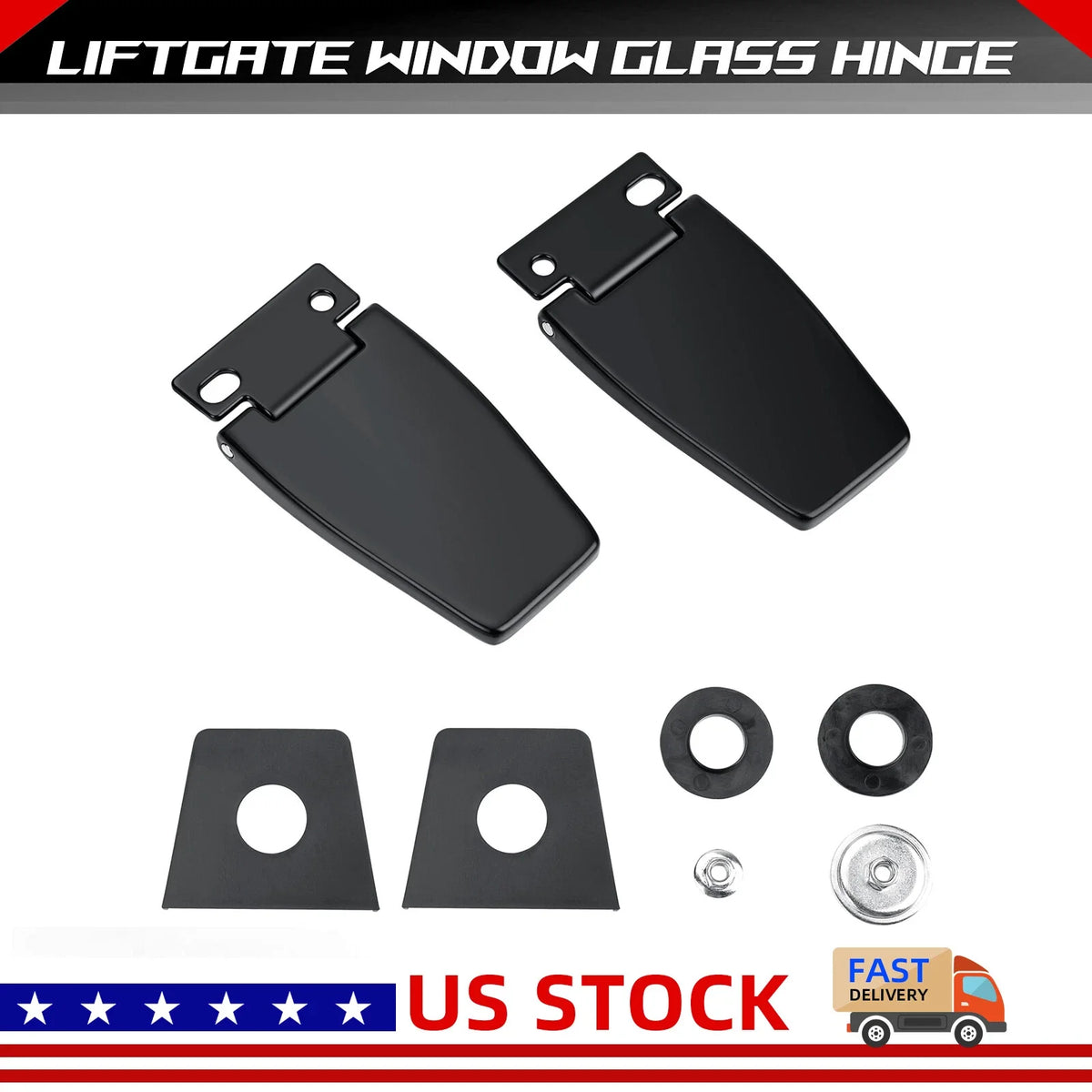 Hatch Gate Window Hinge Set for Jeep Wrangler TJ/YJ 1987-2006 - 2 Pieces