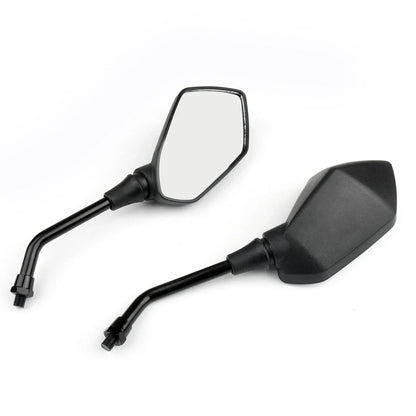 10mm Black Rear View Side Mirrors for Honda Suzuki Kawasaki (Fitment)