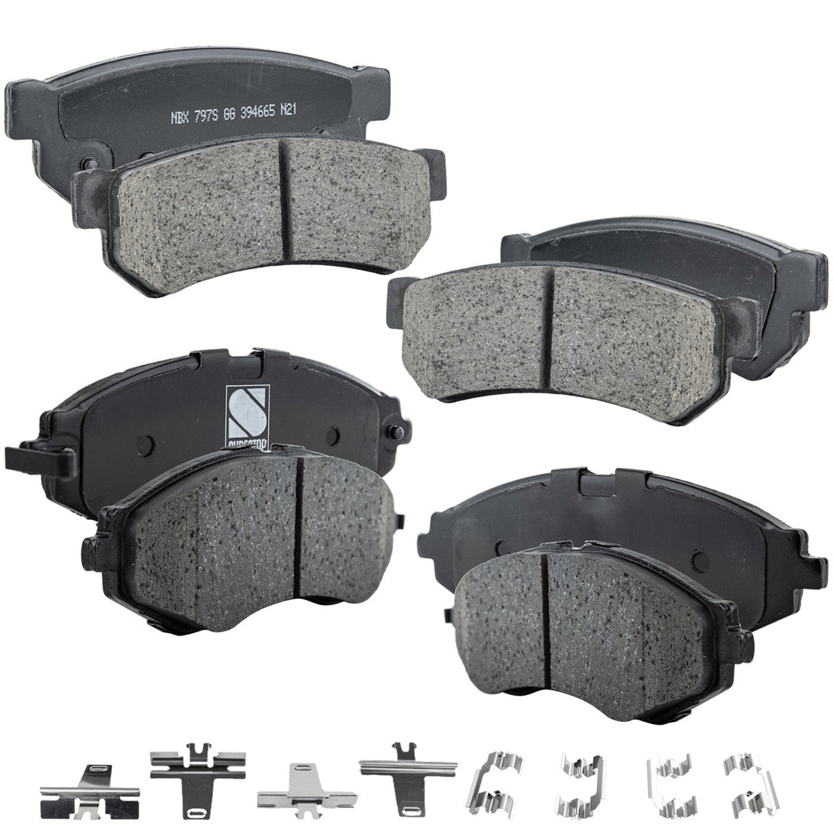 Set of 4 Ceramic Brake Pads for Chevrolet Spark EV (2014–2016)