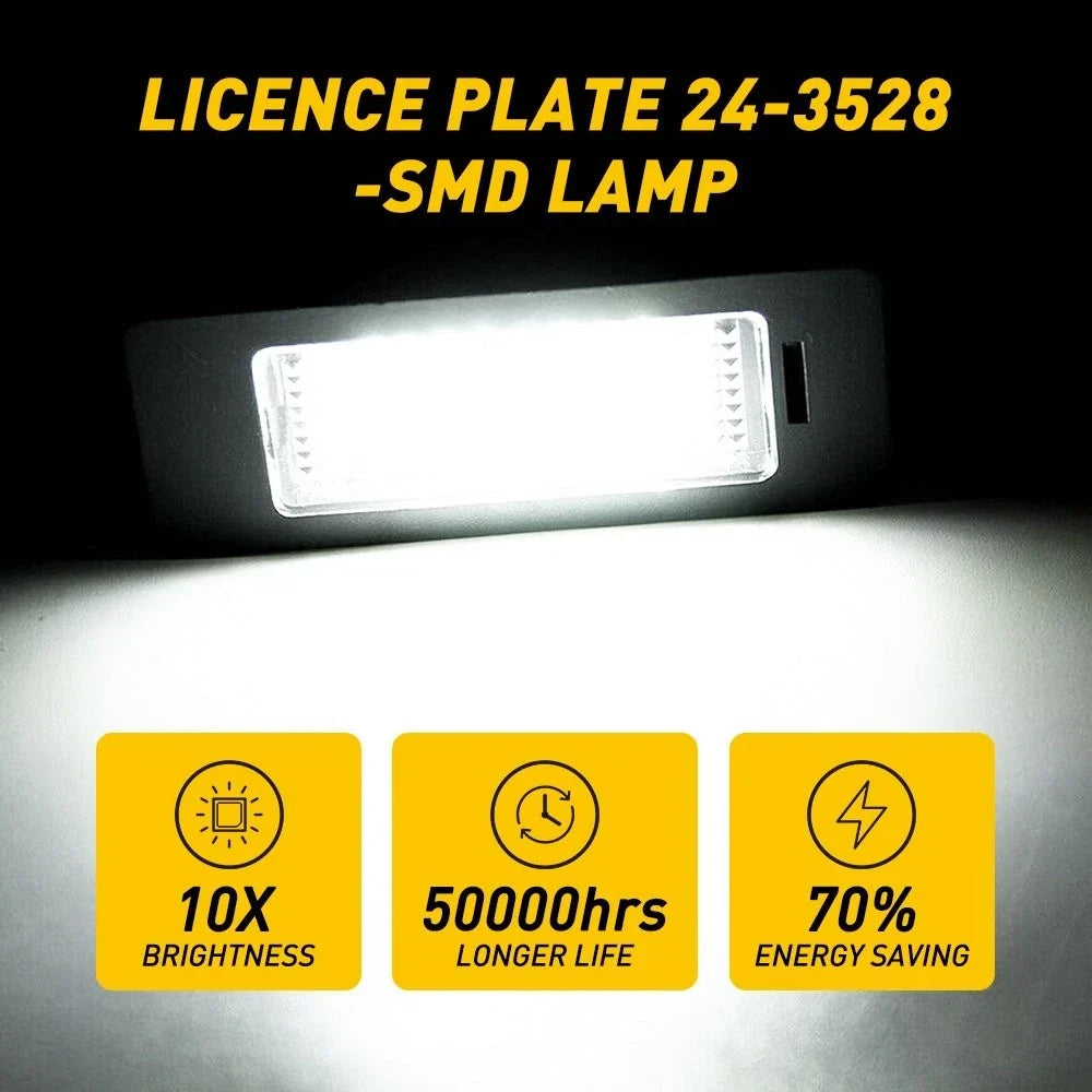 2X Canbus LED White License Plate Bulbs for BMW E39 E60 E90 F30 E92 E70