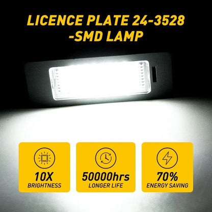 2X Canbus LED White License Plate Bulbs for BMW E39 E60 E90 F30 E92 E70