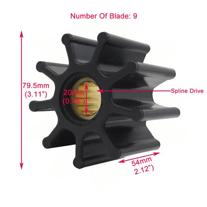 Water Pump Impeller for Yanmar F25CBC (128620-42201, Kashiyama SP-100)