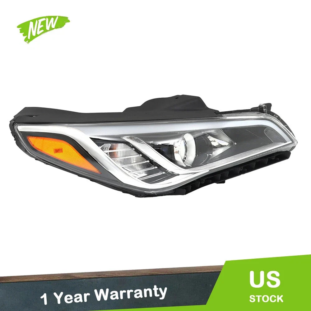Right Side Headlight for Hyundai Sonata (2015–2017) Clear Lens Halogen