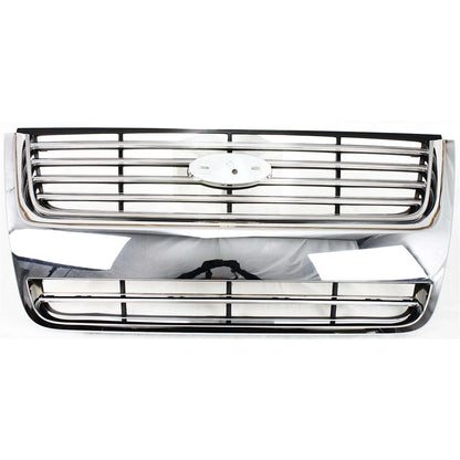 Grille for Ford Explorer (2006–2010) Chrome Shell w/ Black Insert CAPA