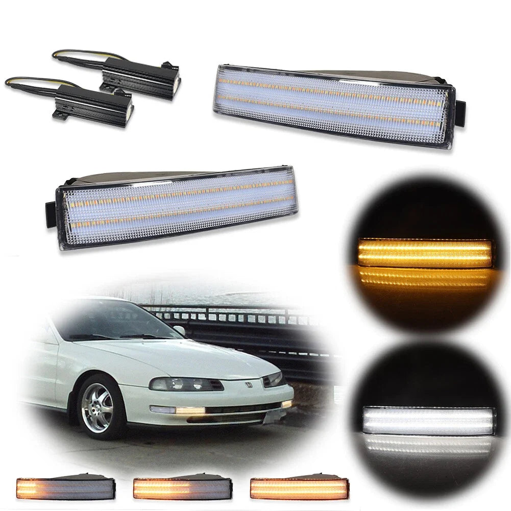 2X Clear Sequential Switchback LED Signal Lights for Honda Prelude (1992–1996)