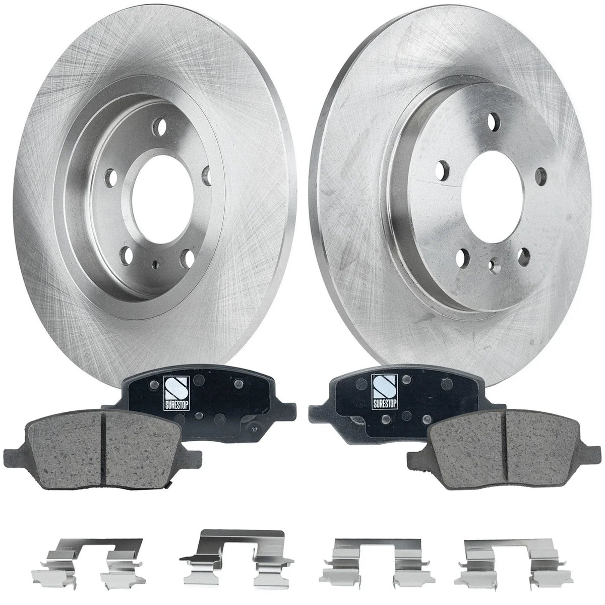 Brake Rotor and Pad Kit Solid 2-Wheel Set for Pontiac Montana 2005