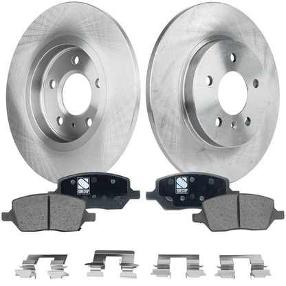 Brake Rotor and Pad Kit Solid 2-Wheel Set for Pontiac Montana 2005