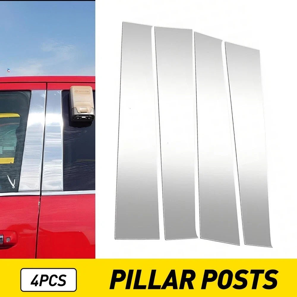 Set of 4 Chrome Pillar Door Trim Posts for Dodge Ram 1500 2500 3500 (2009–2018)