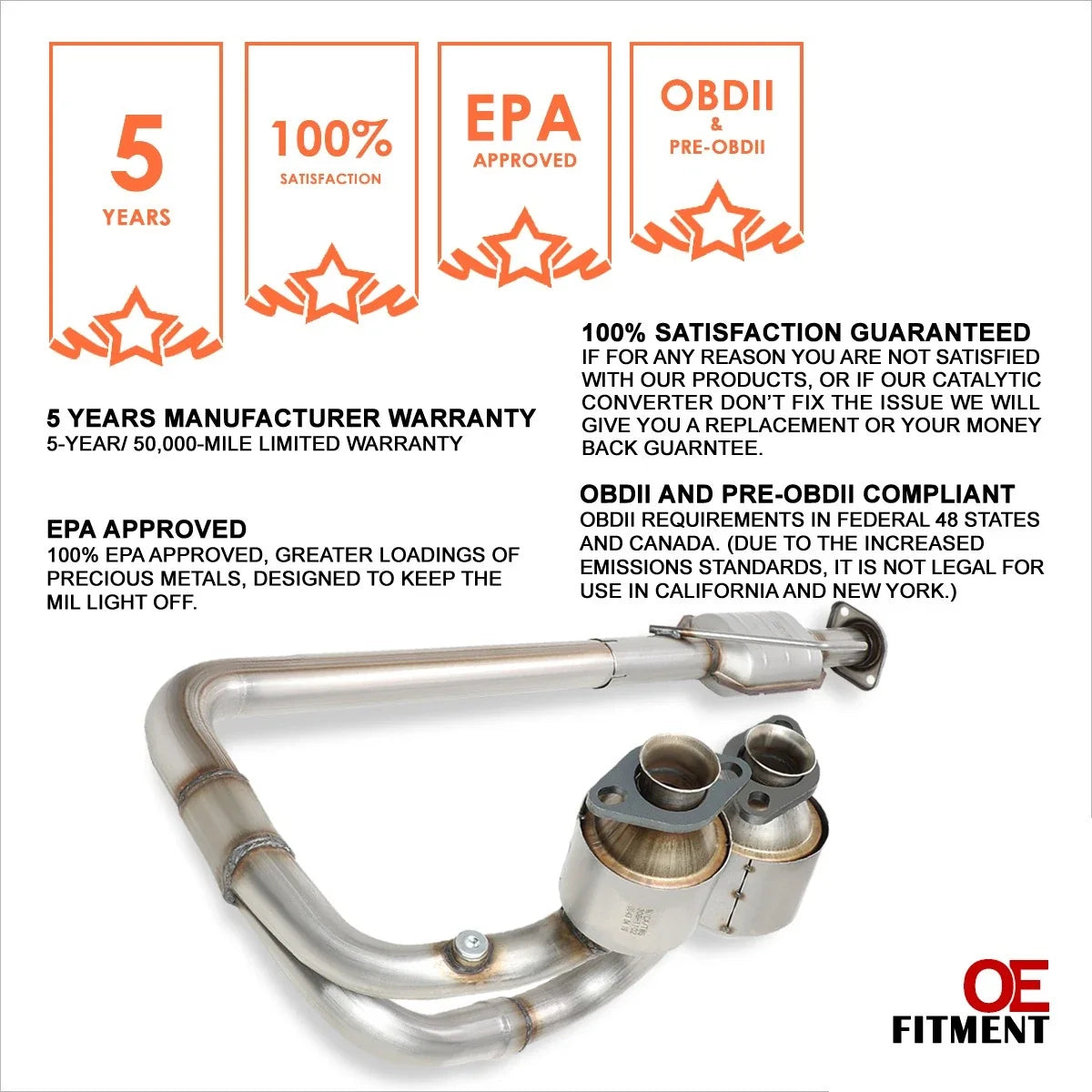 Catalytic Converter for Jeep Wrangler 4.0L (2004-2006) - Direct Fit