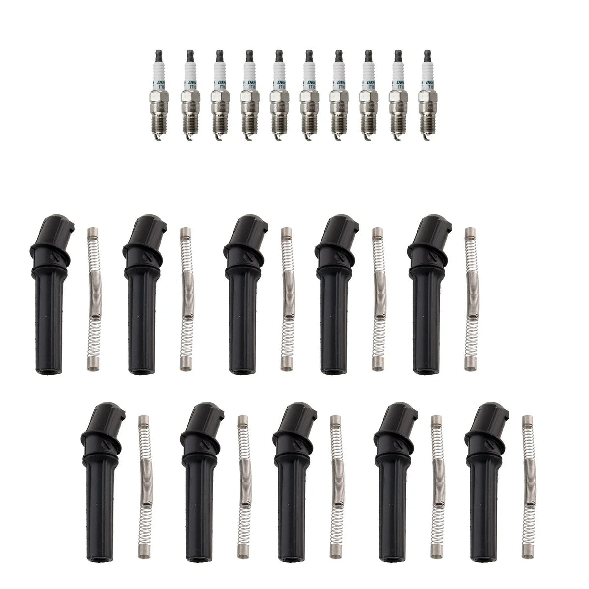 Denso 10 Iridium TT Plugs & NGK Ignition Coil Boots Kit for E-350 (2008–2010)