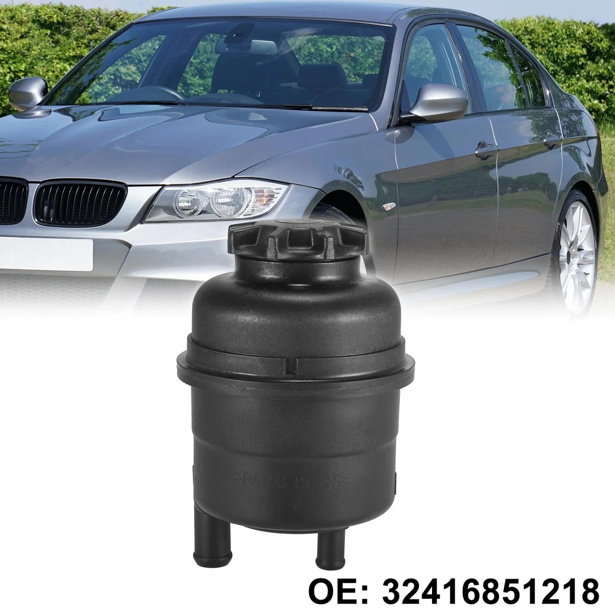 Power Steering Reservoir with Seal Cap for BMW 525i 528i (2001–2007) 32416851217