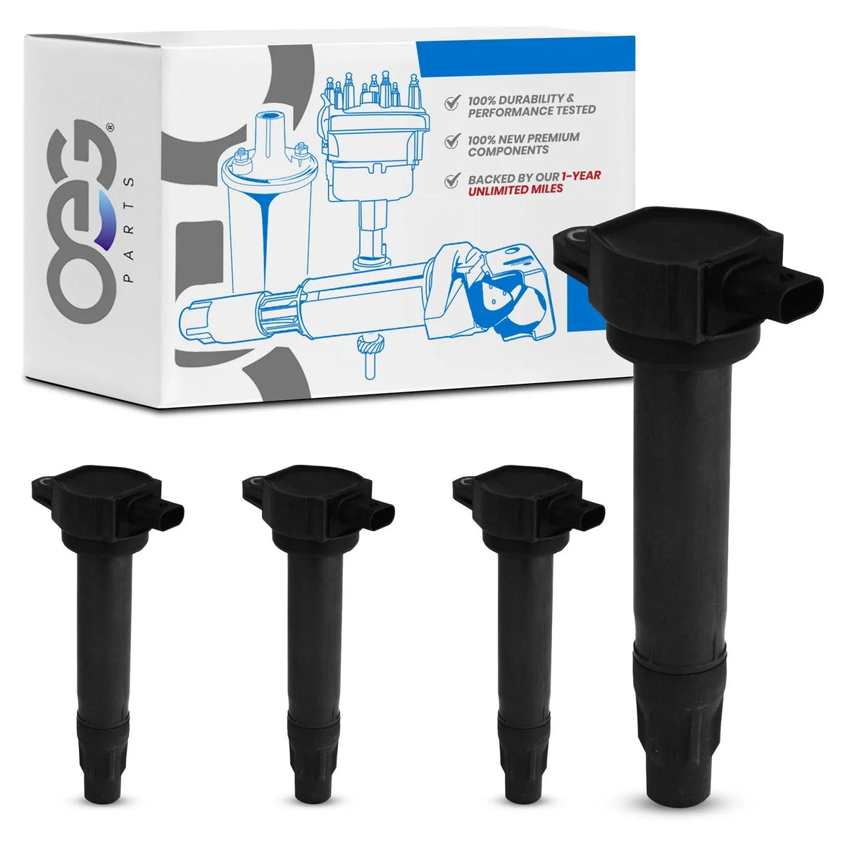 Set of 4 Ignition Coils for Dodge Caliber (2007–2009)