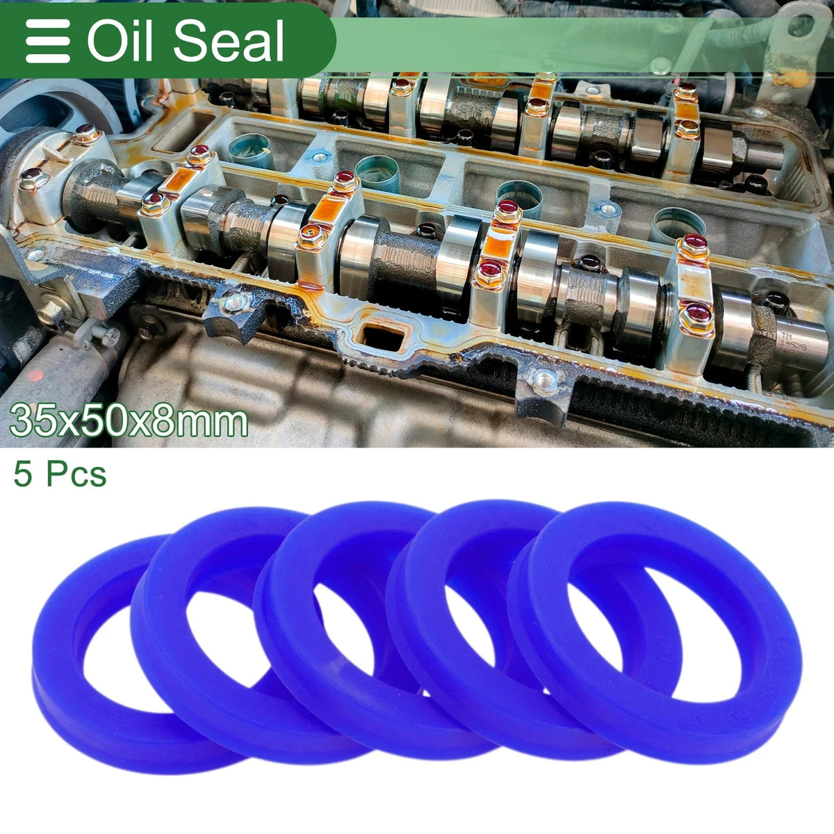 Set of 5 Oil Seal Rotary Shaft Seal 35x50x8mm TPU High Pressure