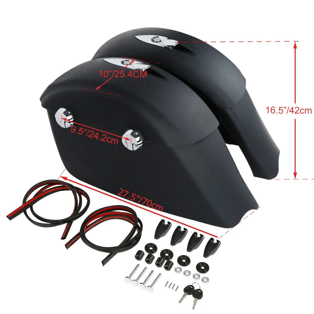 Electronic Latch Matte Black Saddle Bags for Indian Chieftain 2016-2018