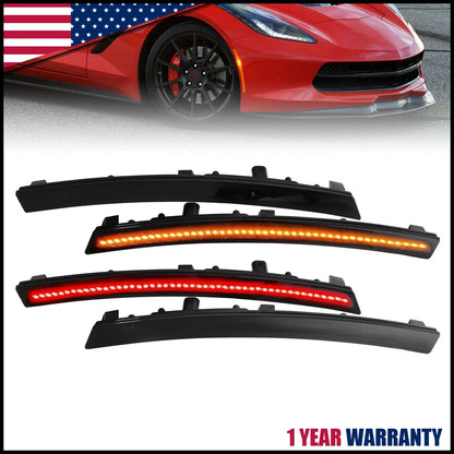 Smoke LED Side Marker Lights for Chevy Corvette C7 2014-2019