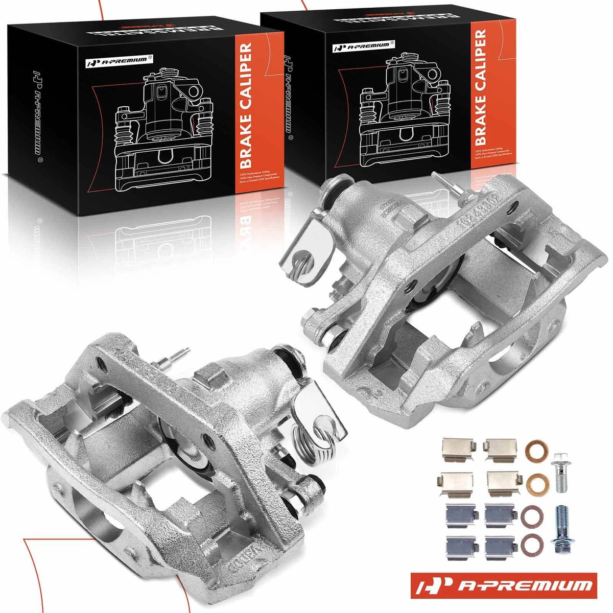 Pair Rear Brake Calipers with Brackets for Ford Edge Lincoln MKX (2011–2014)