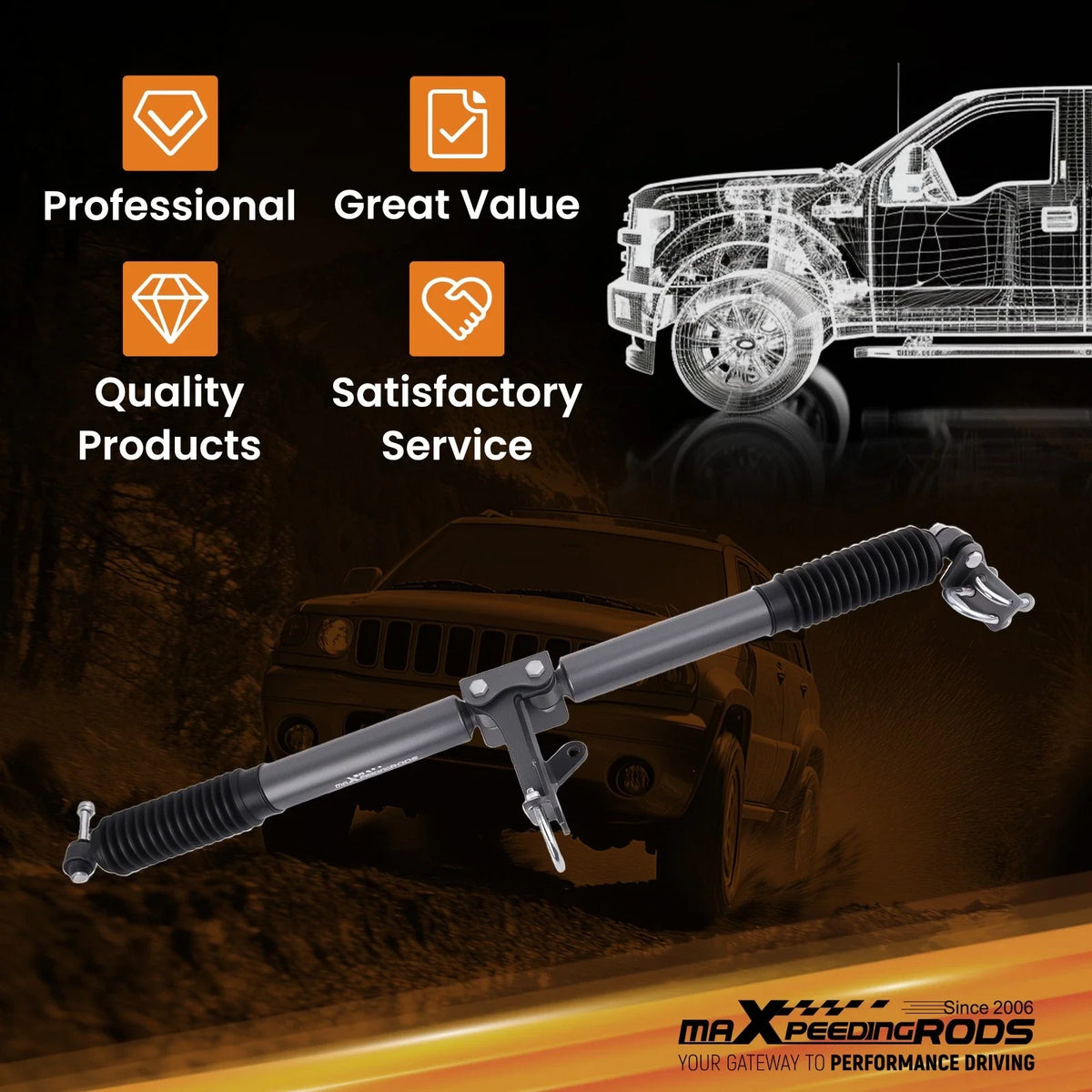 Performance Steering Stabilizer for Jeep Grand Cherokee (1999–2004)