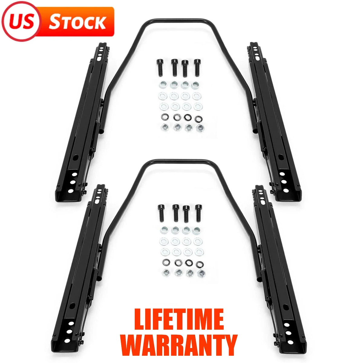 Dual Lock Seat Sliders Track Assembly - 2X Universal Bracket Rails