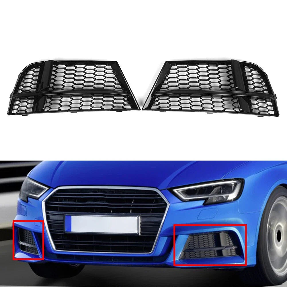 Honeycomb Open Mesh Front Fog Light Grille for Audi A3 S3 2013-2020