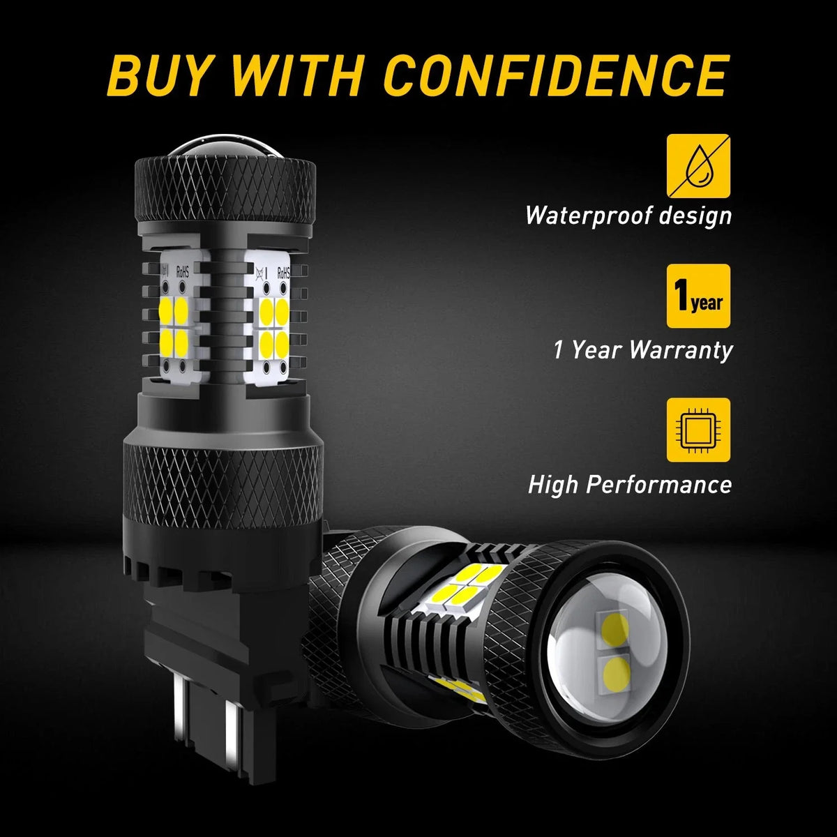 2X AUXITO 3157 3156 LED Reverse Backup Light Bulbs White 6000K