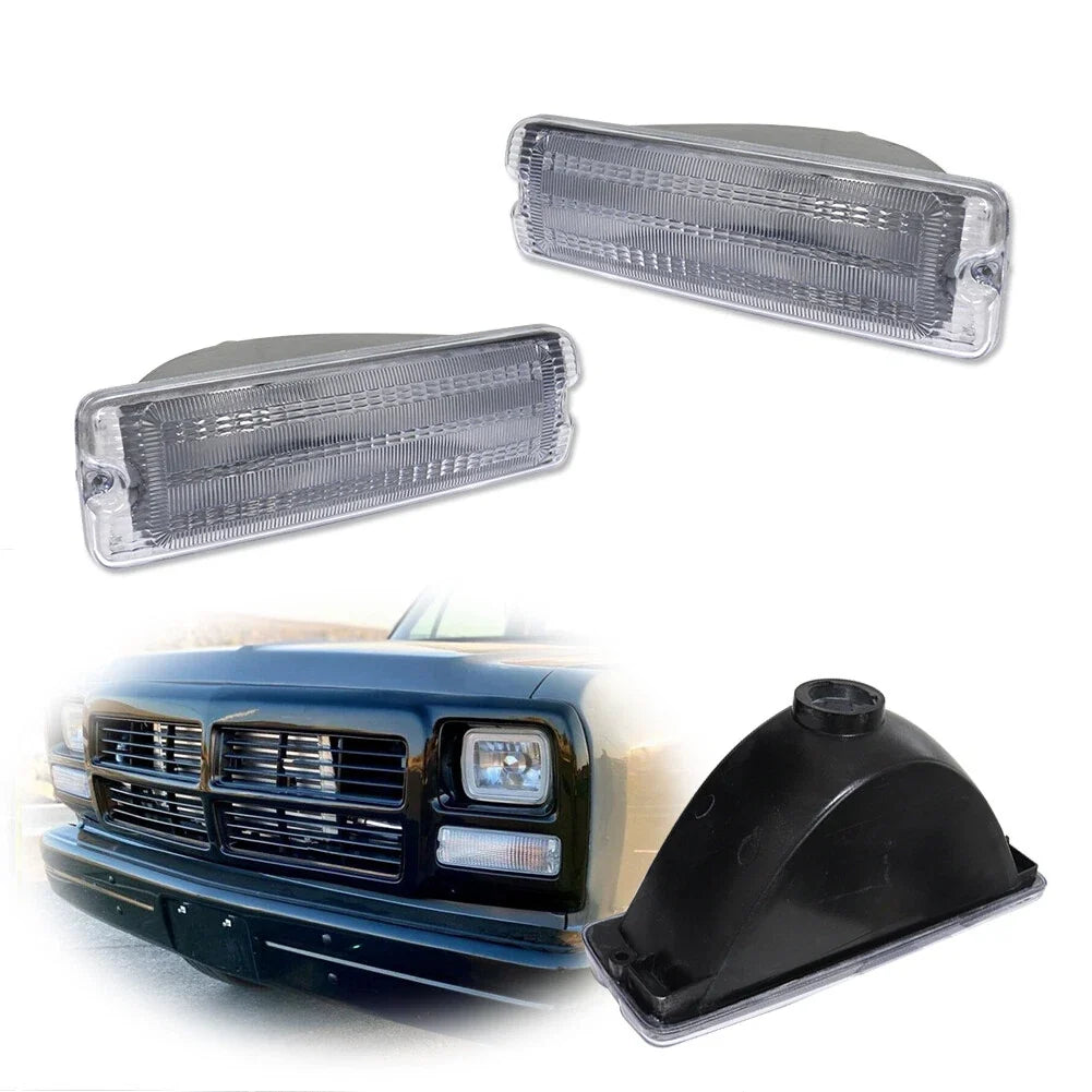 Clear Front Turn Signal Light Housings Kit for Dodge D/W Series (1991–1993)