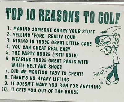 2X Funny Man Cave Sign - Top 10 Reasons Golf Club Gift
