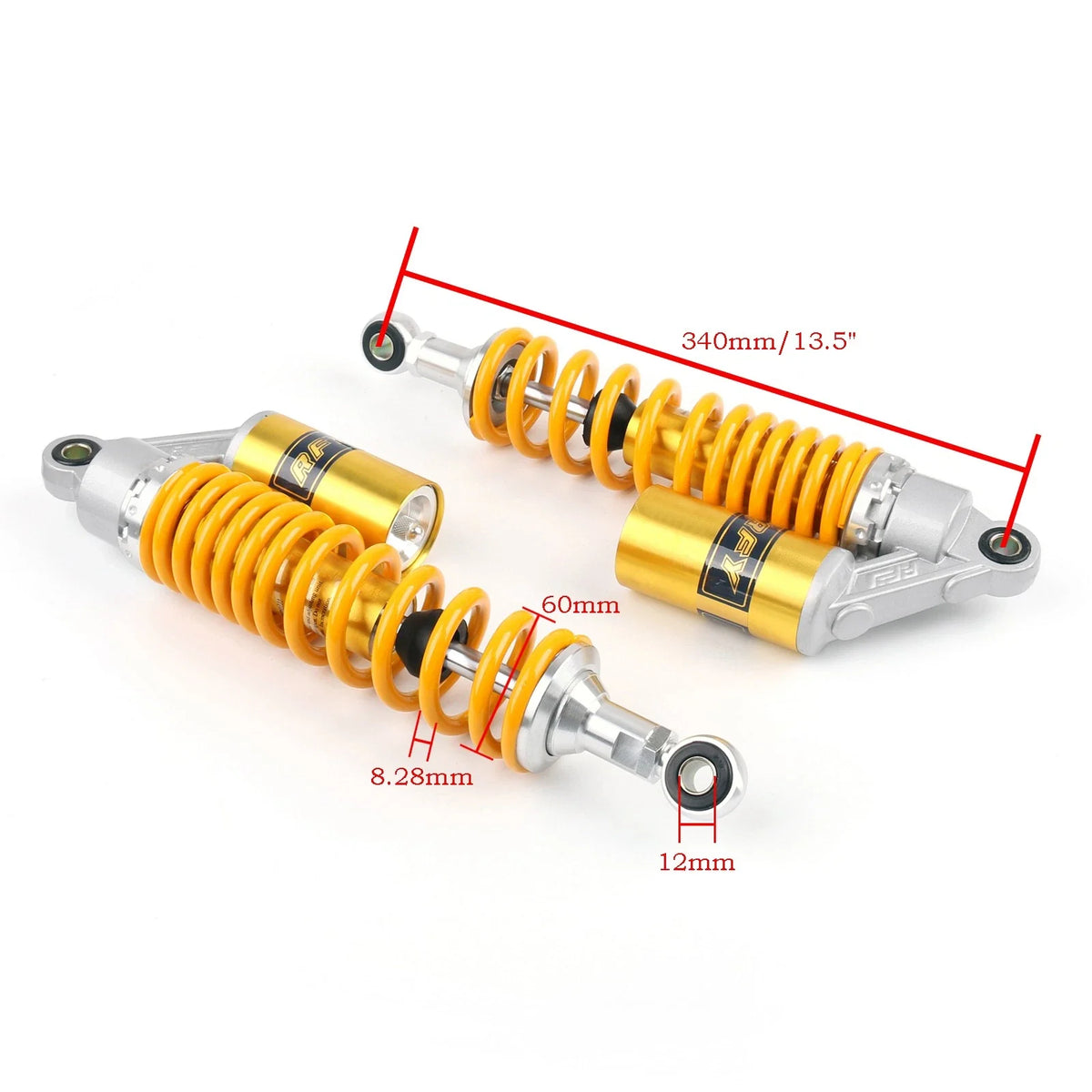 Rear Shock Absorbers 2pcs 340mm Air Shocker for Harley Ducati