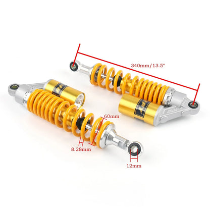 Rear Shock Absorbers 2pcs 340mm Air Shocker for Harley Ducati