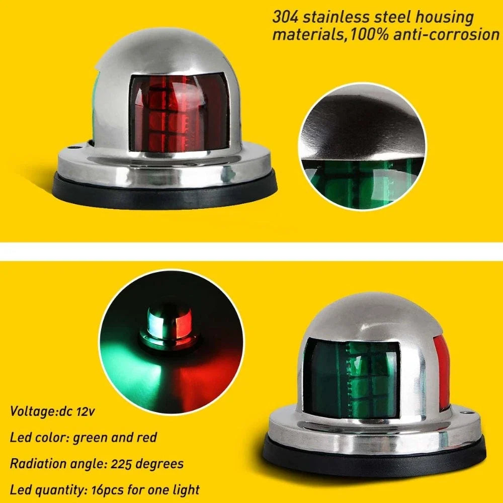 12V Marine Bow Lights LED Navigation for Yacht and Pontoon