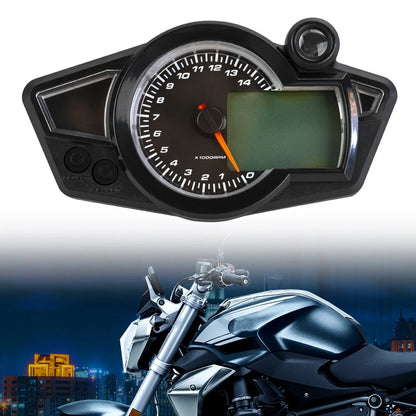 Motorcycle Universal Digital LCD Tachometer and Speedometer Odometer (1-6 Gear)