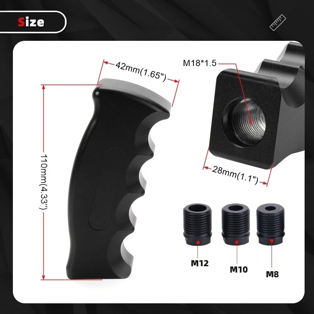 Manual MT Gear Stick Pistol Grip Shift Knob - Universal Fit (BK Aluminum)