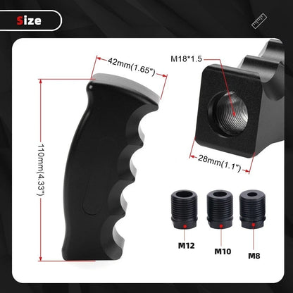Manual MT Gear Stick Pistol Grip Shift Knob - Universal Fit (BK Aluminum)