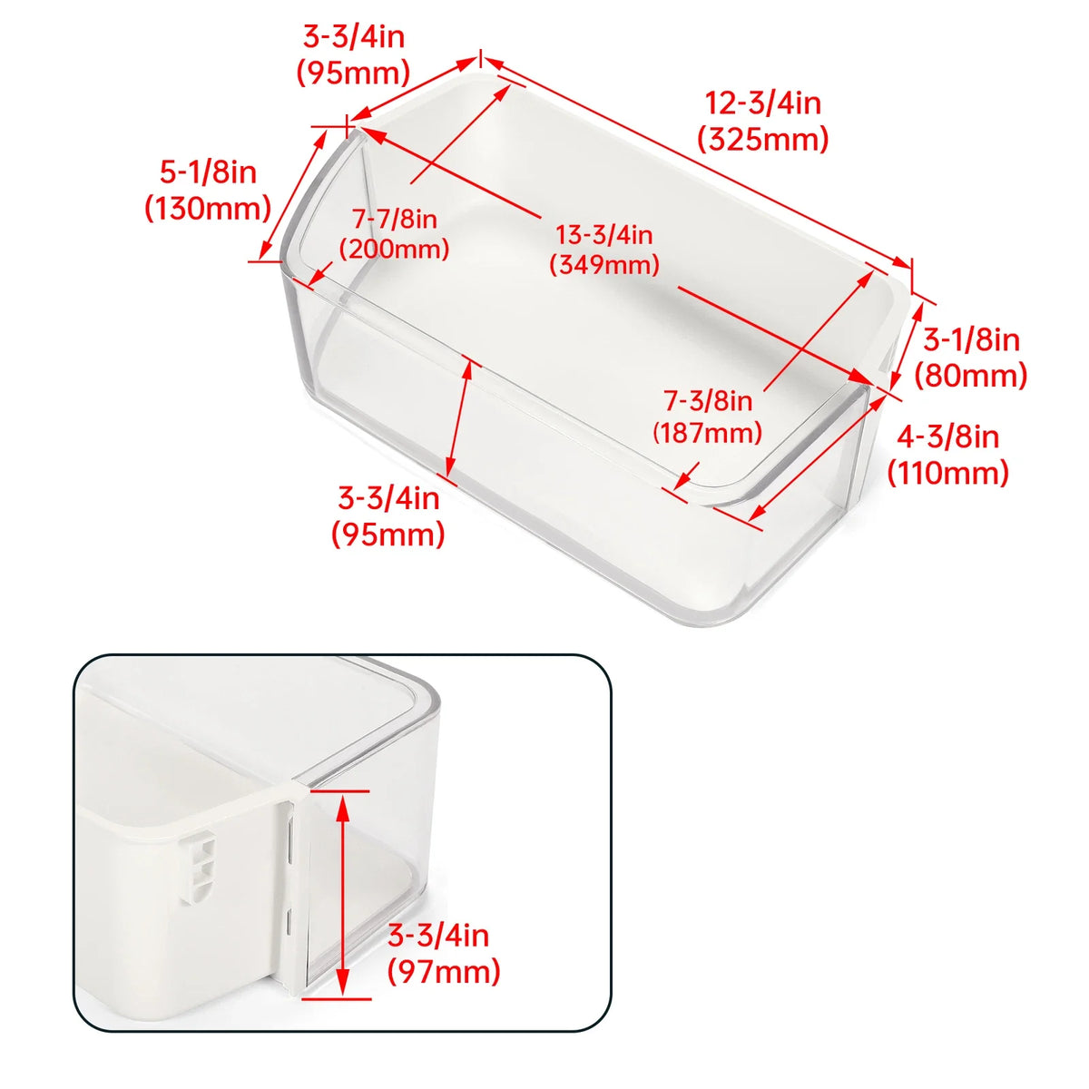 Door Shelf Bin Right Side for Samsung Refrigerator (DA97-12650A)