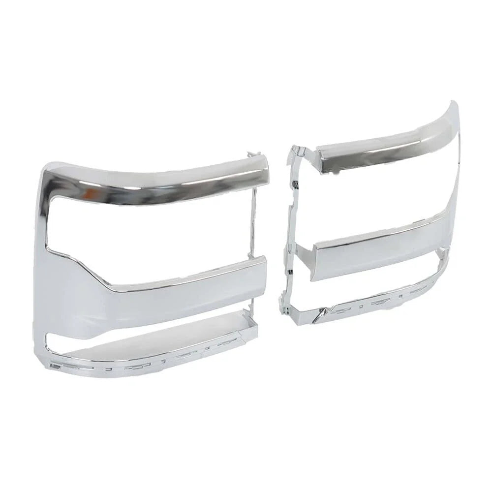 Chrome Headlight Trim Bezel Cover Pair for Chevy Silverado 1500 (2016–2019)