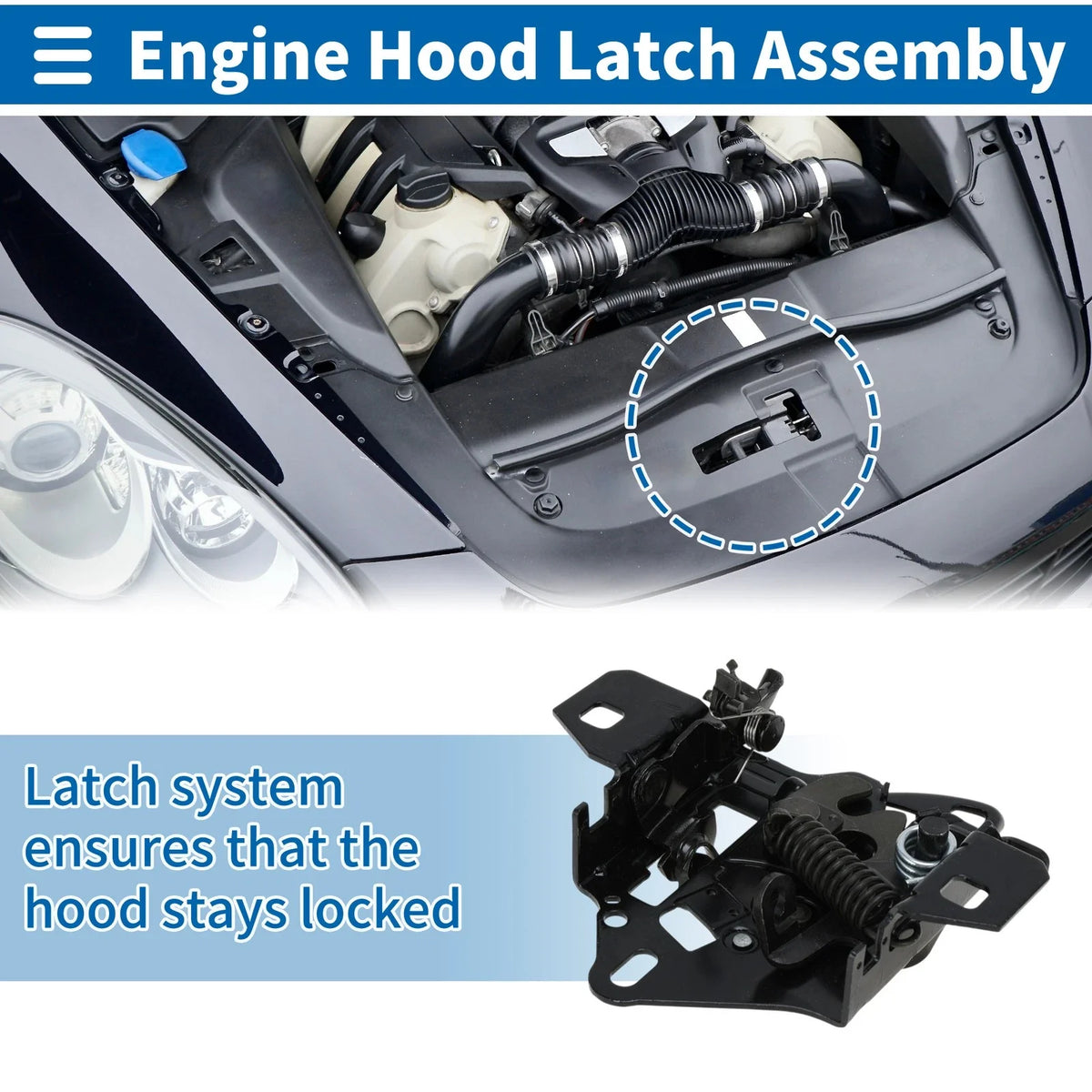 Hood Latch Assembly for Volkswagen Passat (1996–2000) 3B0823509T