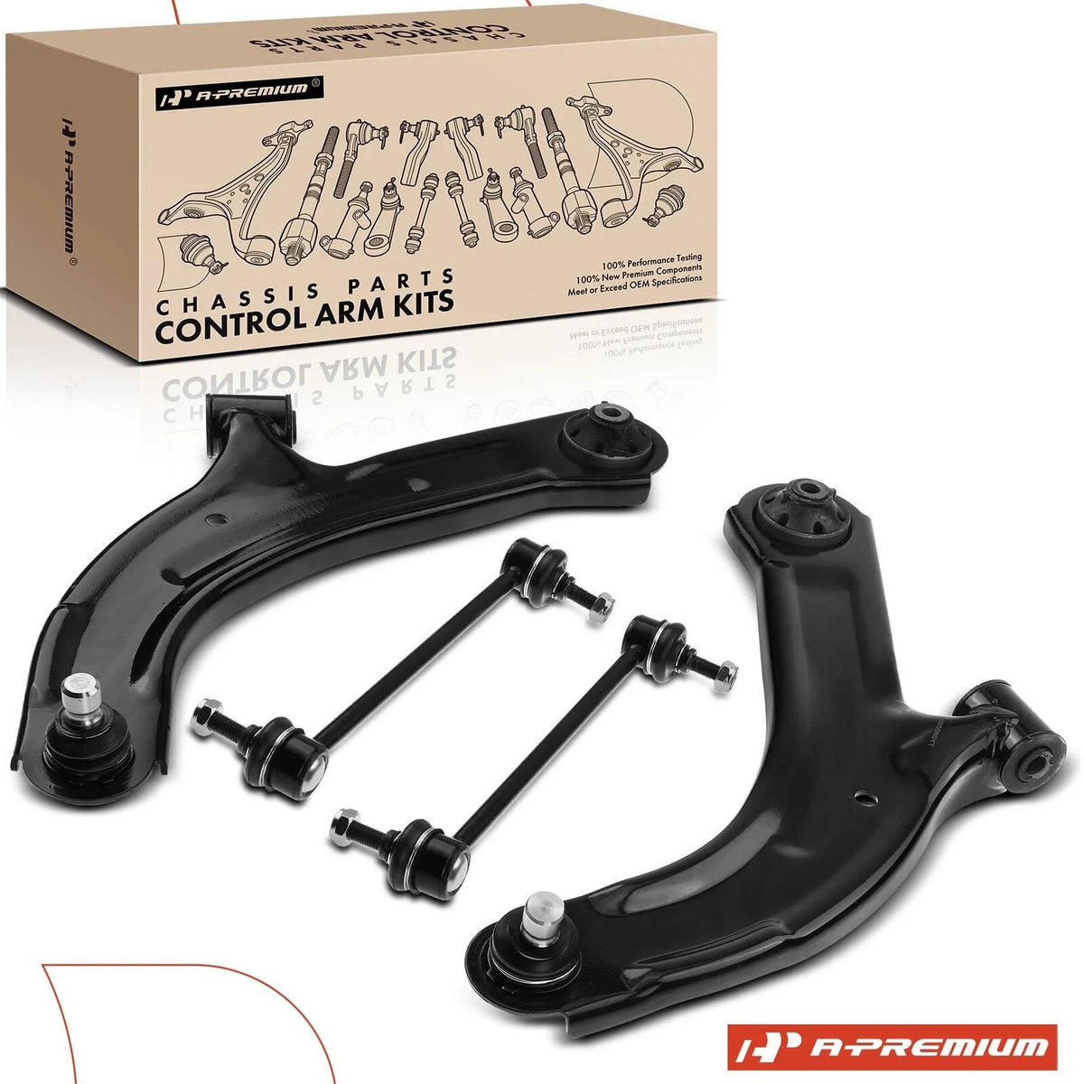 Set of 4 Front Lower Control Arms for Nissan Versa (2007–2012)