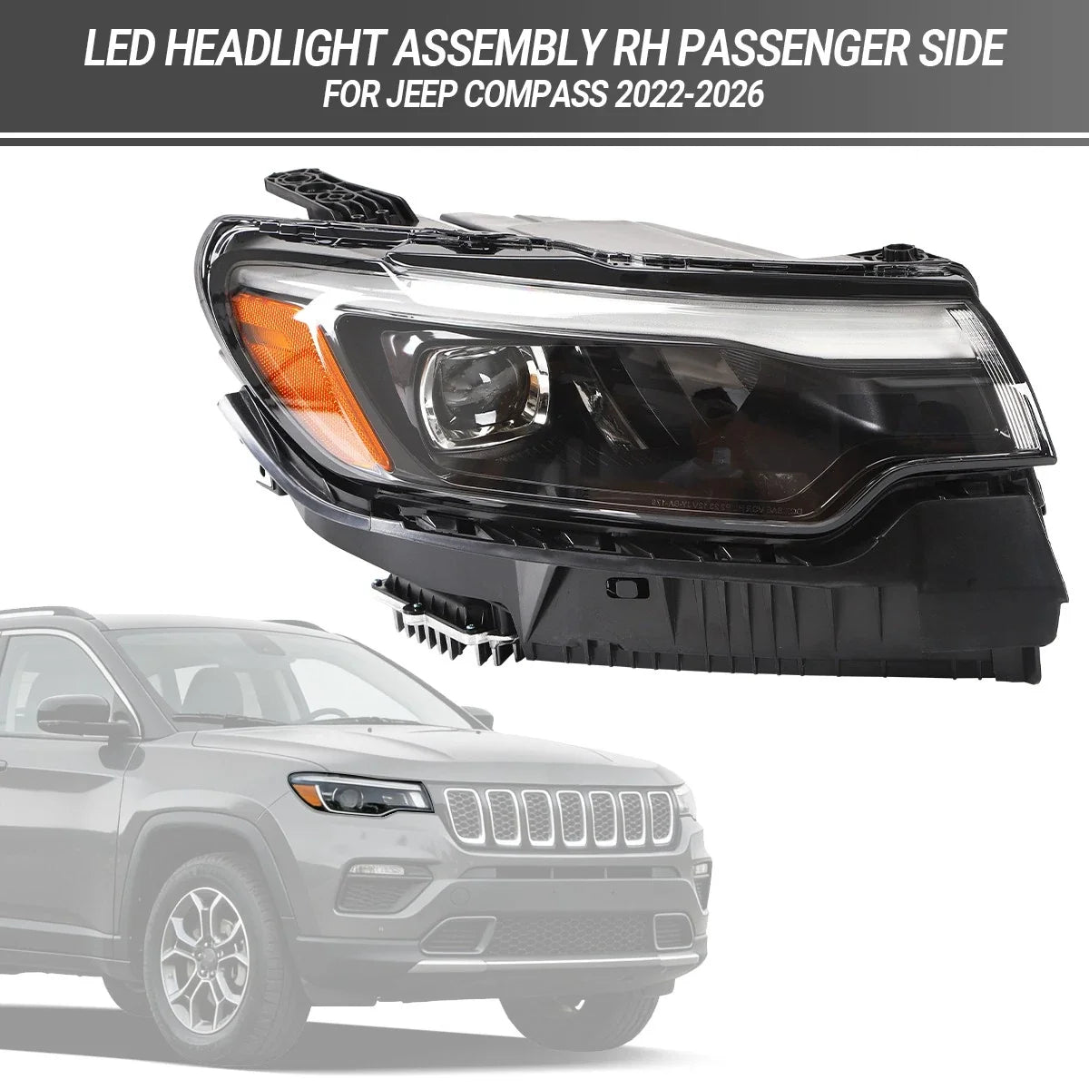 LED Headlight Assembly for Jeep Compass (2022–2026)