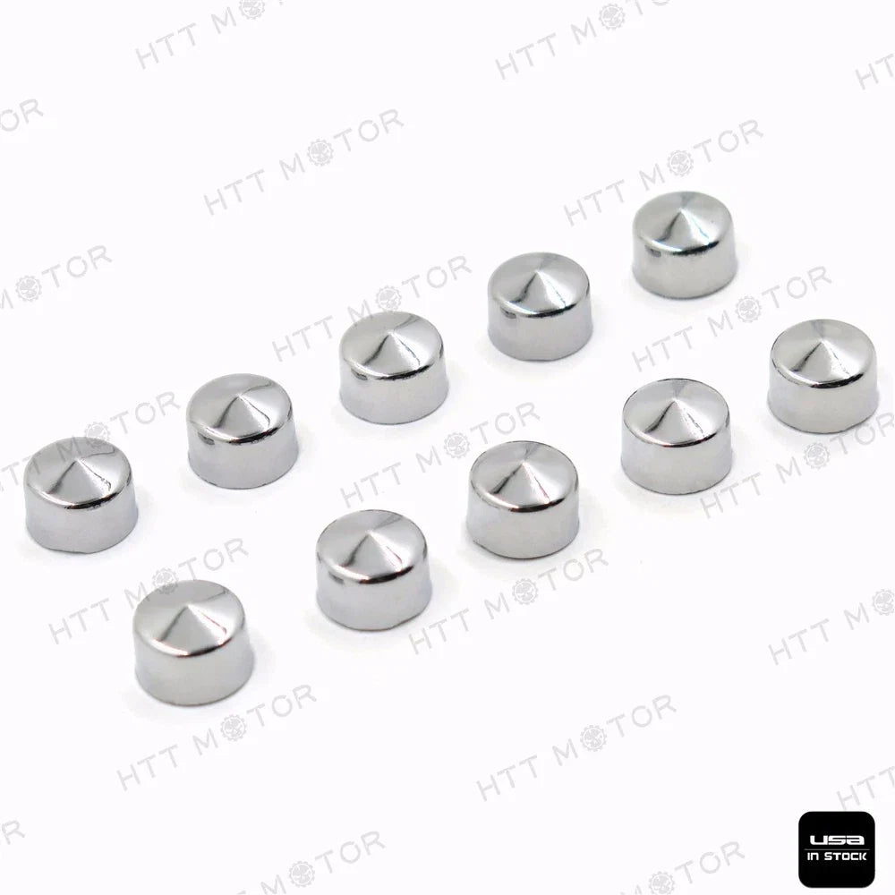 10 Piece Chrome Allen Socket Bolt Cap Dress Kit for Harley Motorcycles