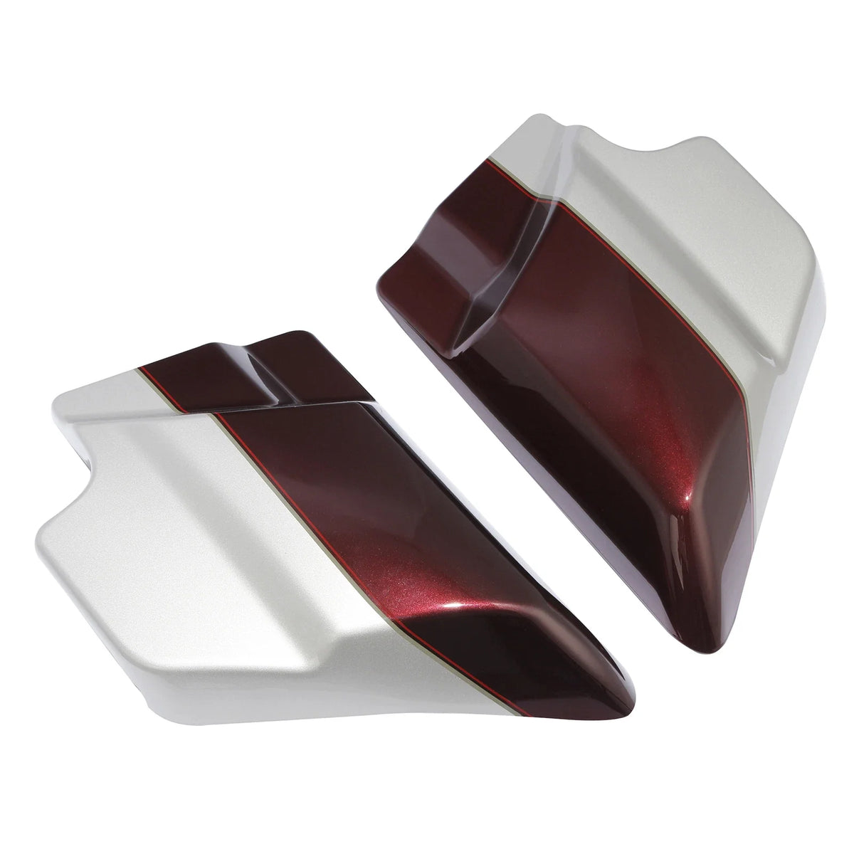 Twisted Cherry/Silver Fortune Side Covers Panel for 2009–2023 Harley Road King