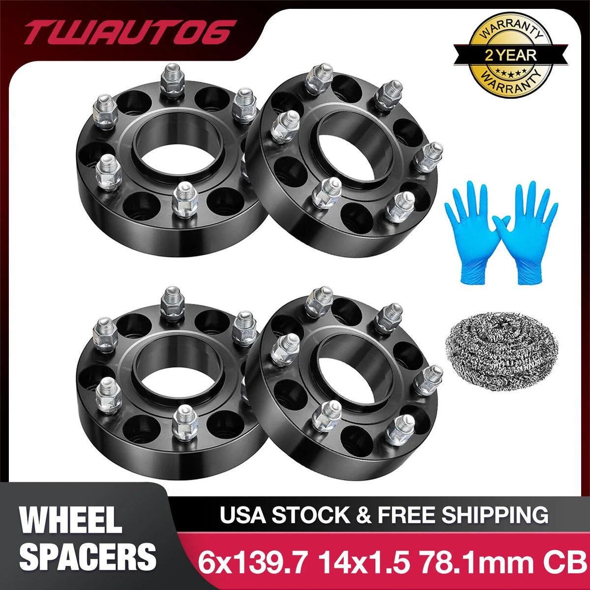 4PCS 1.5" Hubcentric Wheel Spacers for 2007–2013 Chevy Avalanche (M14x1.5)