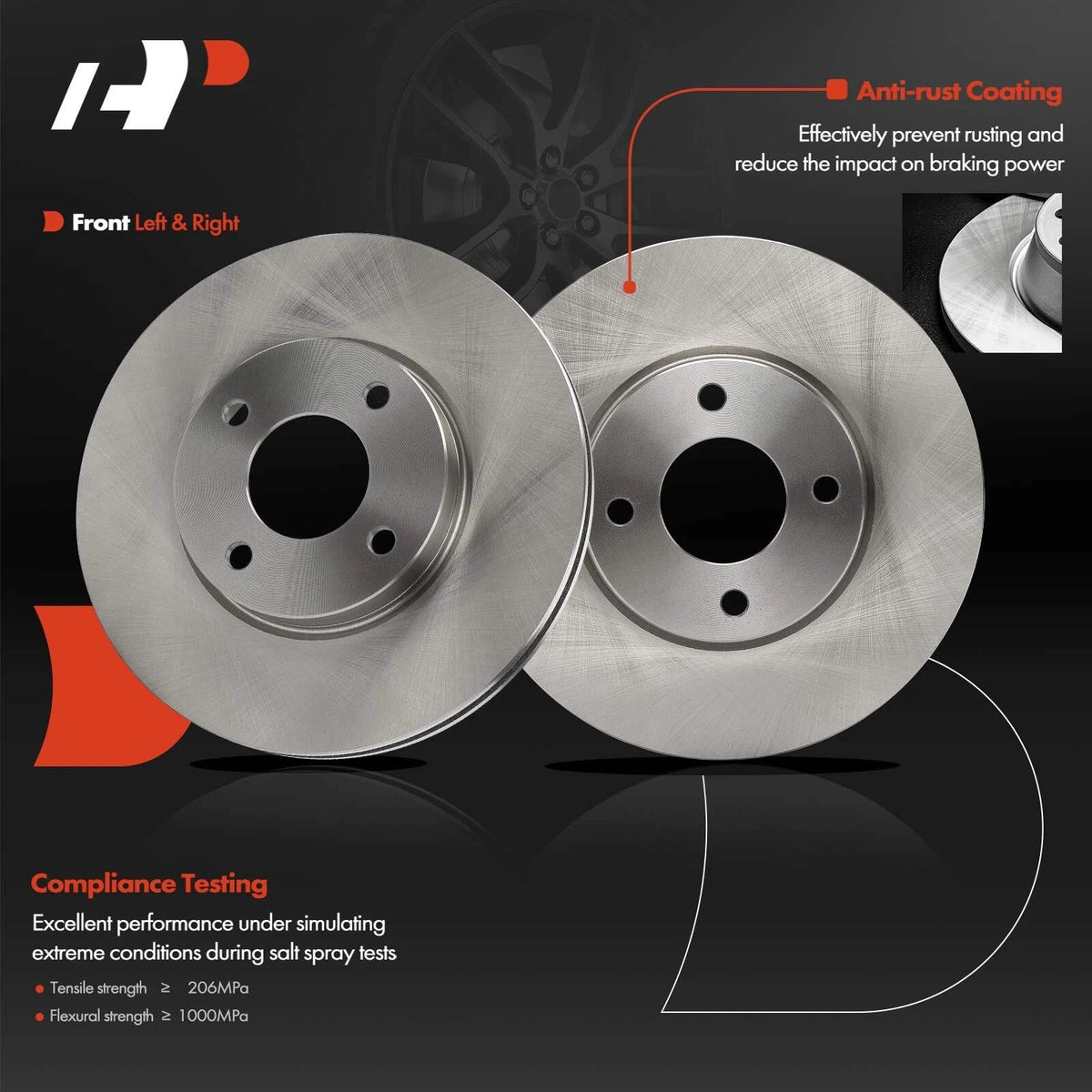 Front Brake Rotor Disc for Nissan Kicks and Versa (2020-2023)