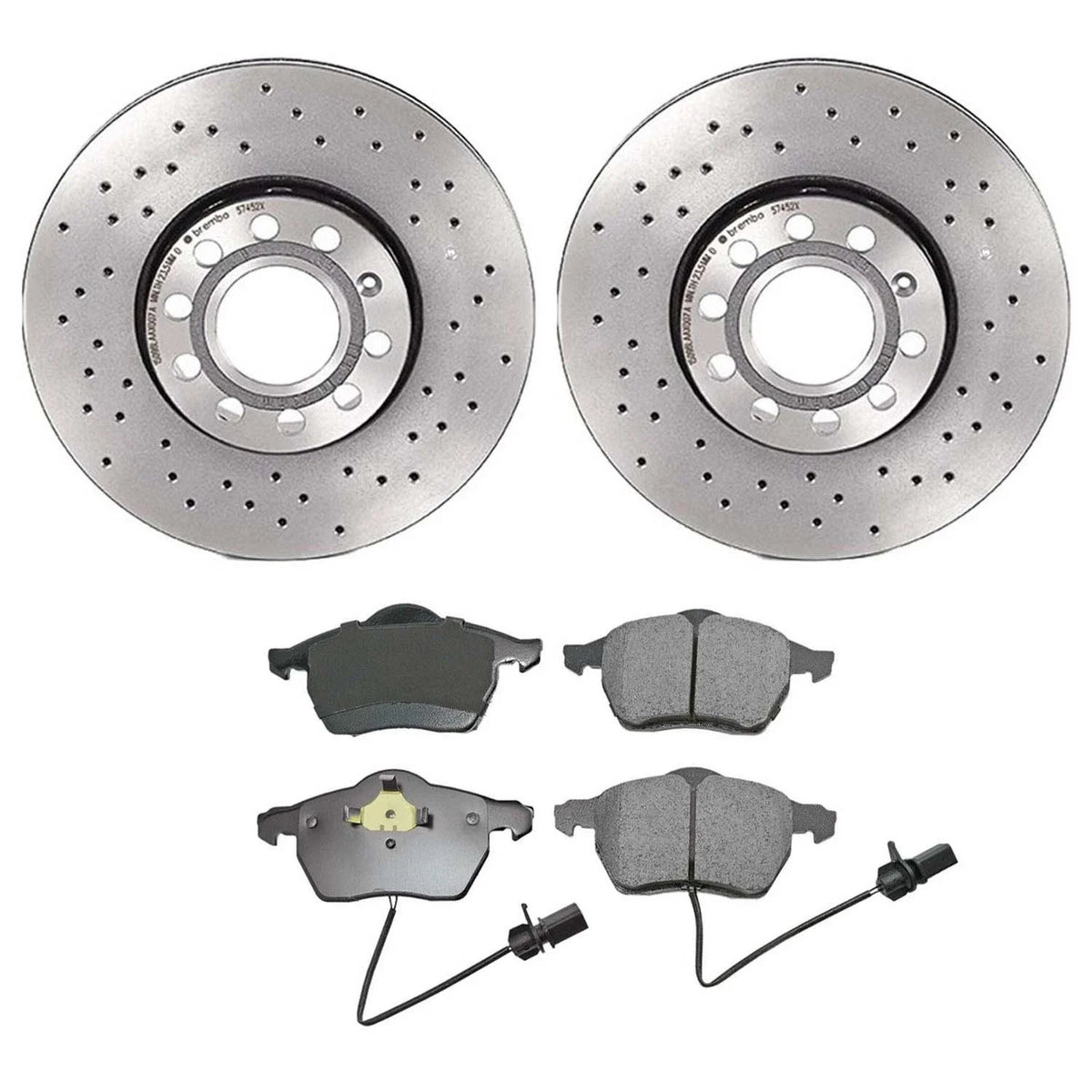 Akebono Euro Front Brake Kit Set of 4 Xtra Rotors Ceramic Pads for A4 A6 Quattro Passat