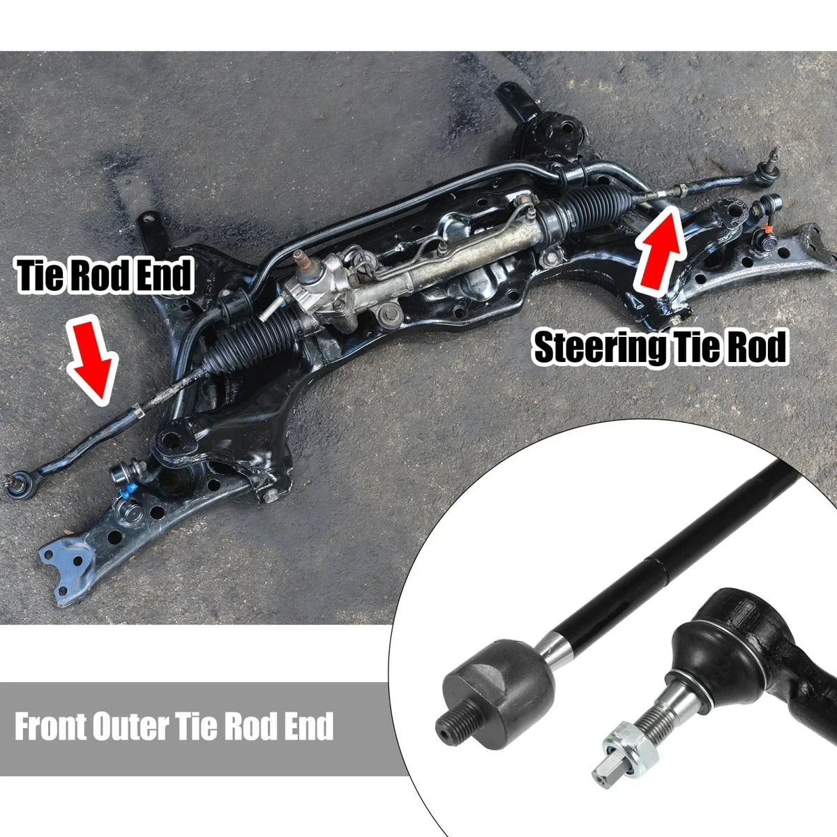 4 Front Tie Rods (Inner & Outer) for Dodge Charger Challenger 2011-2019