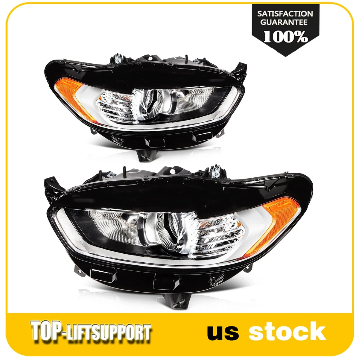 Headlight Assembly for Ford Fusion (2013–2016) Projector Left + Right