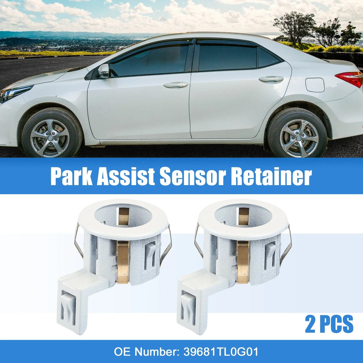 2X Parking Sensor Retainer Holder for Honda Odyssey (2011–2017) White