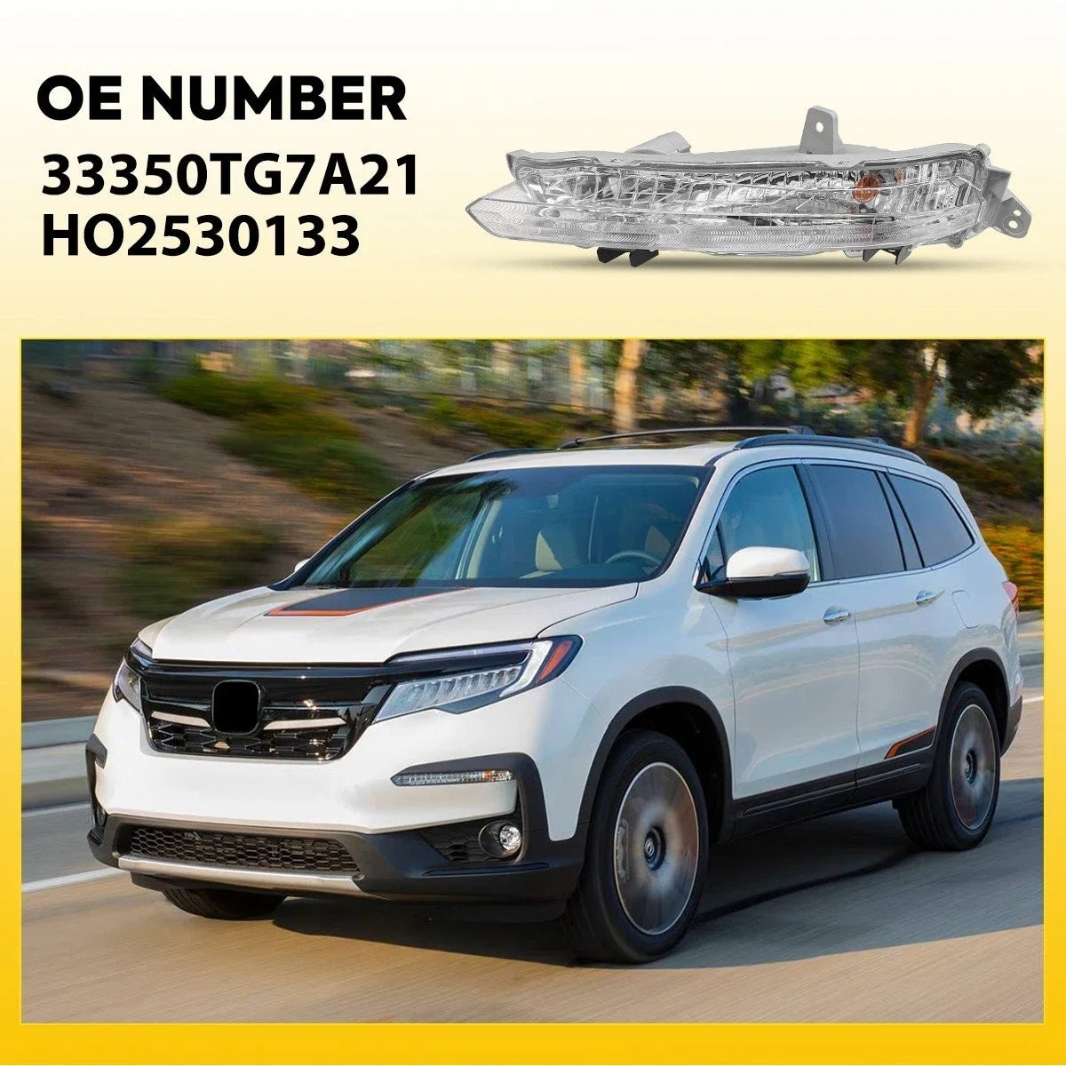 Driver Side Turn Signal Light HO2530133 for Honda Pilot 2019-2022