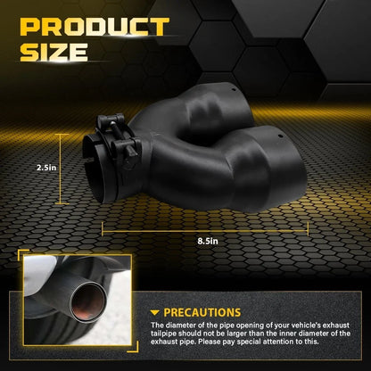 Dual Pipe Exhaust Tips 2X 2.5" OD 8.5" Long with 7" Outlet