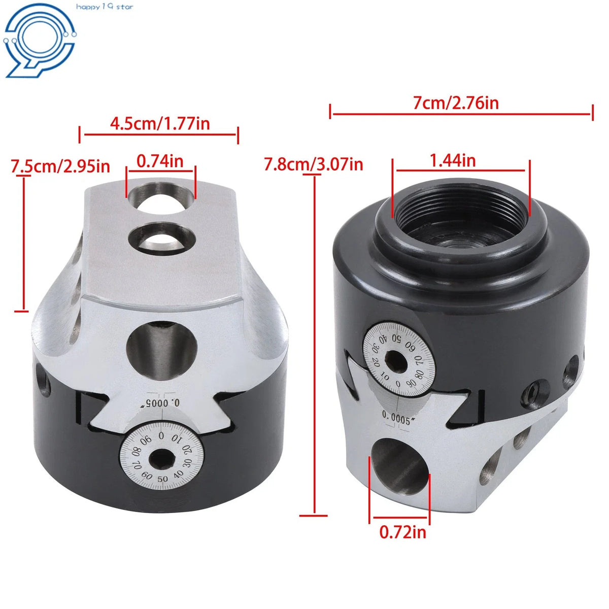 3" Boring Head with Fine Adjustment for (0.001" Radius)