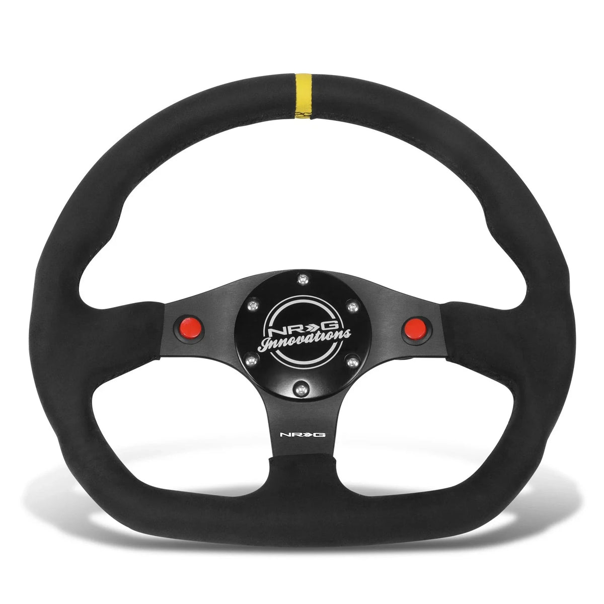 NRG 320mm Leather Wrapped Steering Wheel w/Horn Block Off Plate for